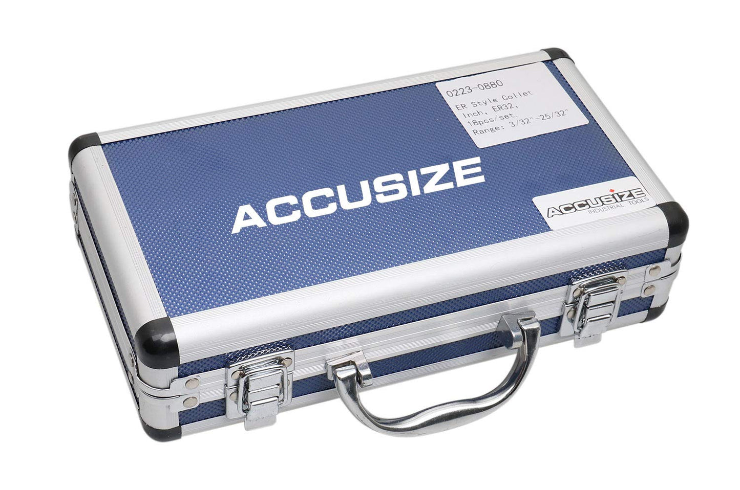 Accusize Industrial Tools - Precision ER32 Collet Set, 18 Pcs, Sizes 3/32'' to 25/32'', High Accuracy, Durable Storage Box, 0223-0880