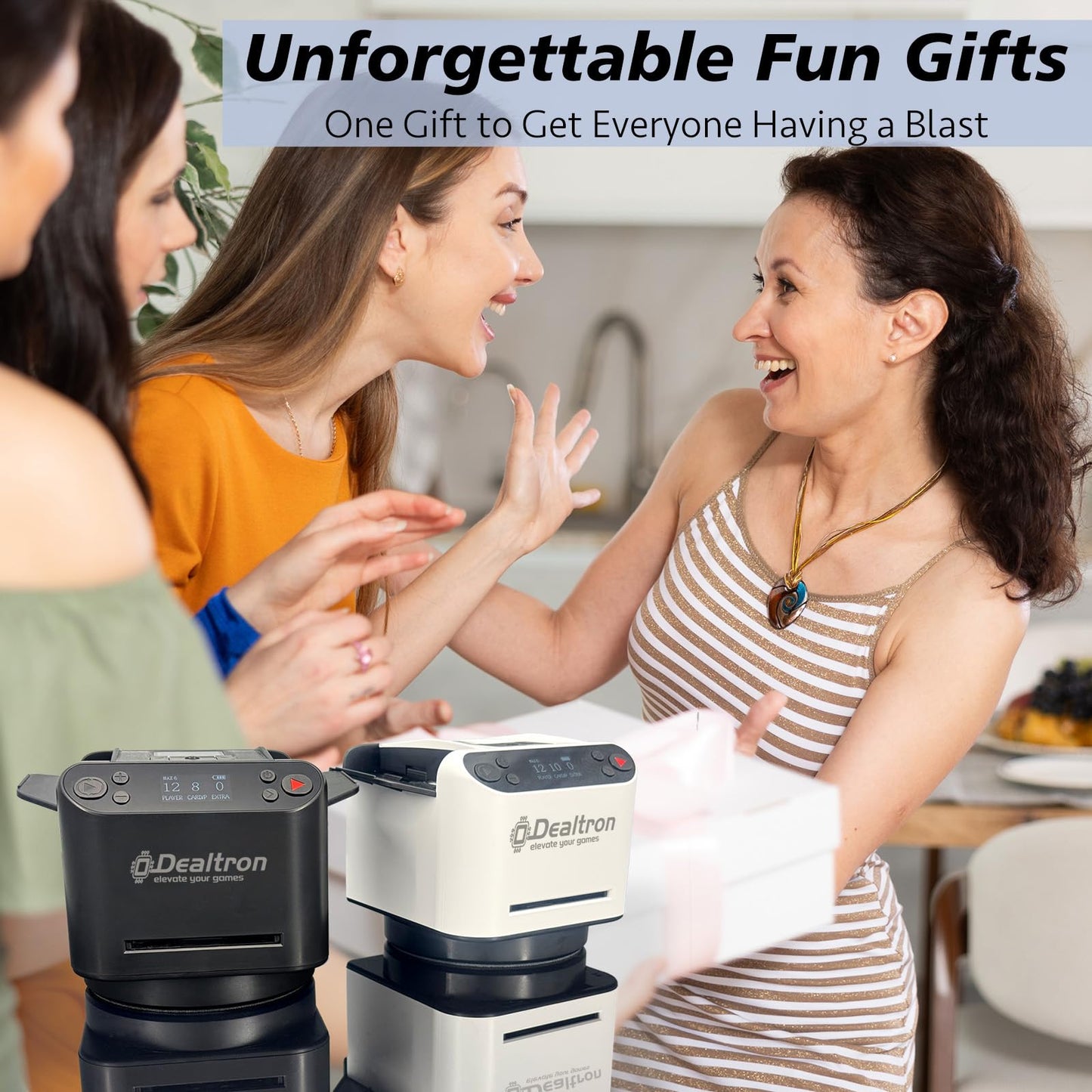 All-in-One Automatic Card Shuffler and Dealer,with 8 Remotes,Programmable Dealer,Card Shuffler 2 Deck,360° Rotation,Ultra Quiet,Rechargeable,up to 12 Players,for All Card Games (Shadow Black)