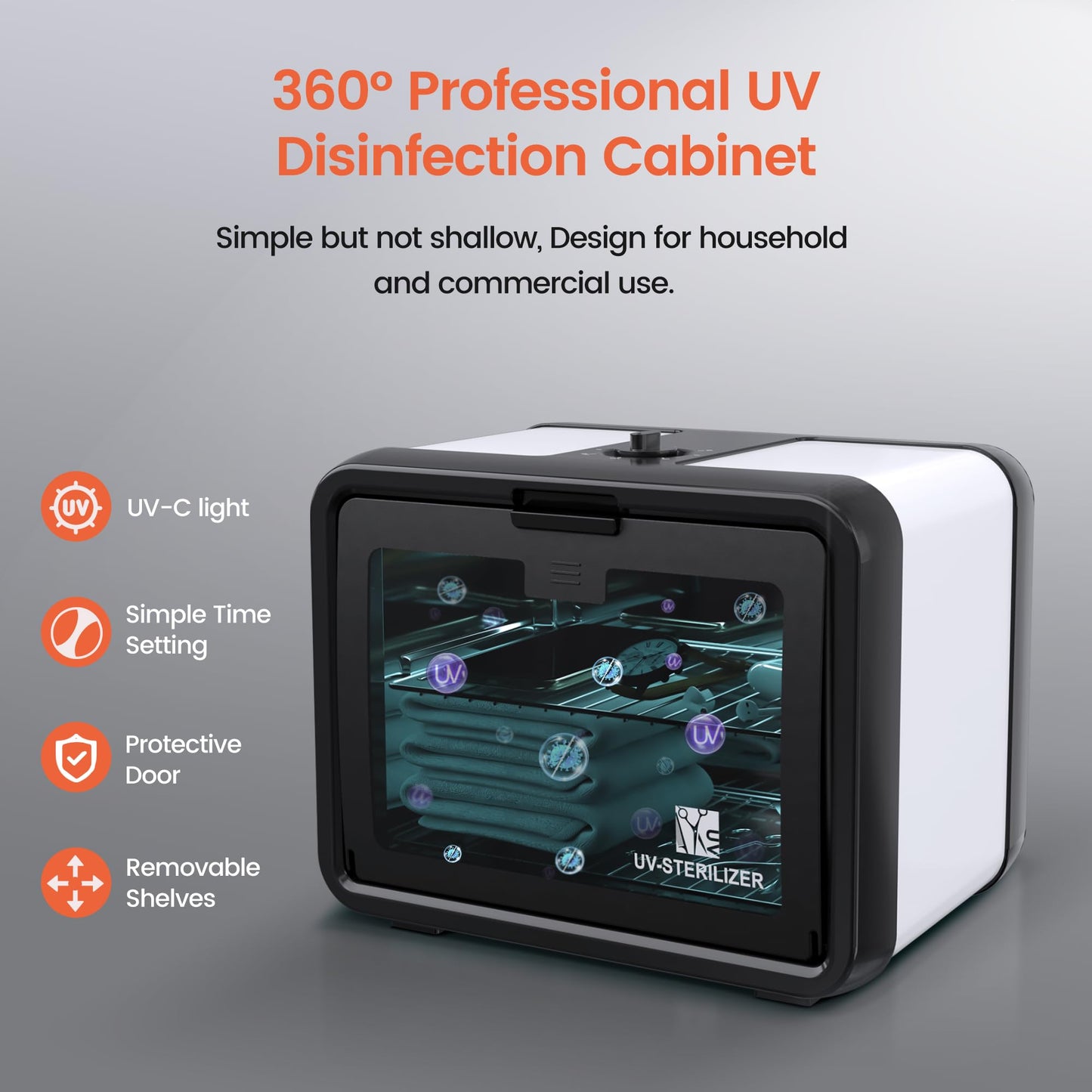 SalonDepot UV Sanitizer Cabinet Professional Disinfection Box 8L Capacity for Salon Tools, Manicure Set, Smartphones and Home Use