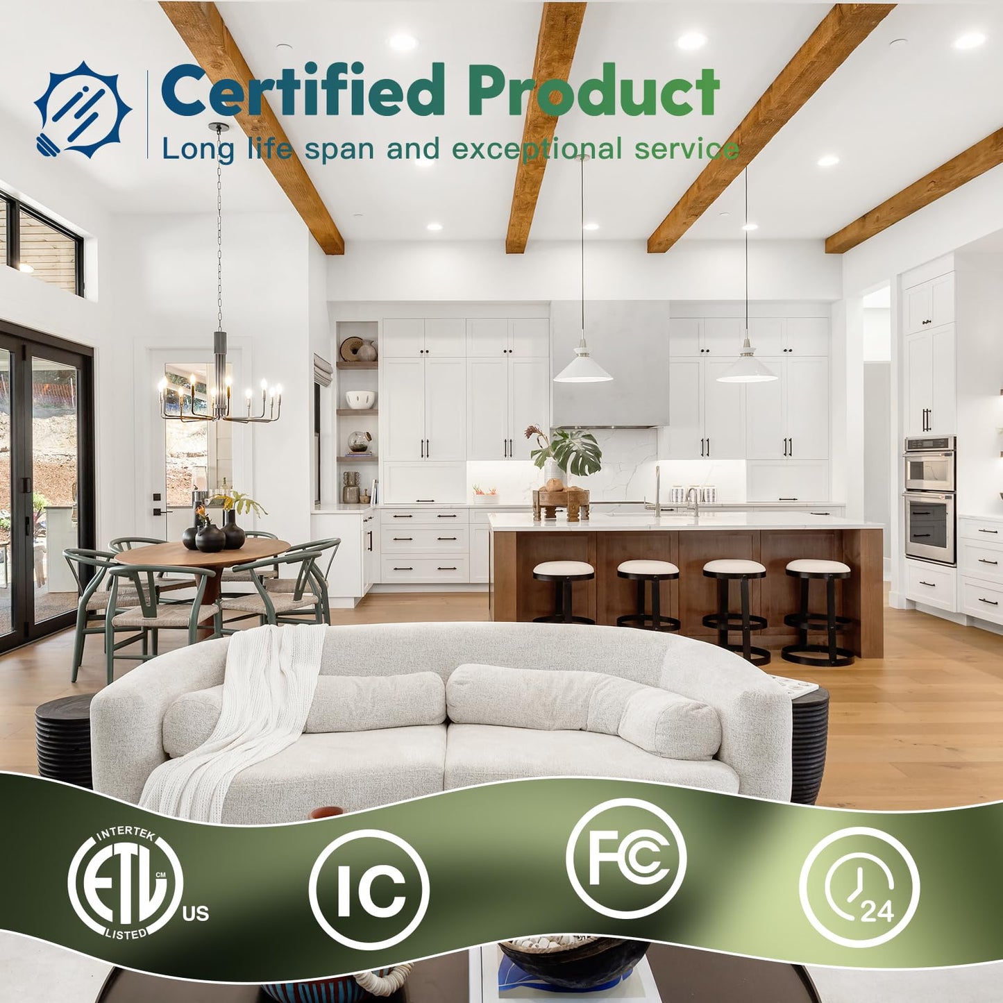 48 Pack 6 Inch 5CCT Ultra-Thin LED Recessed Ceiling Light with Junction Box, 2700K/3000K/3500K/4000K/5000K Selectable, 1050LM Brightness, Dimmable Canless Wafer Downlight, 12WEqv110W ETL&FCC
