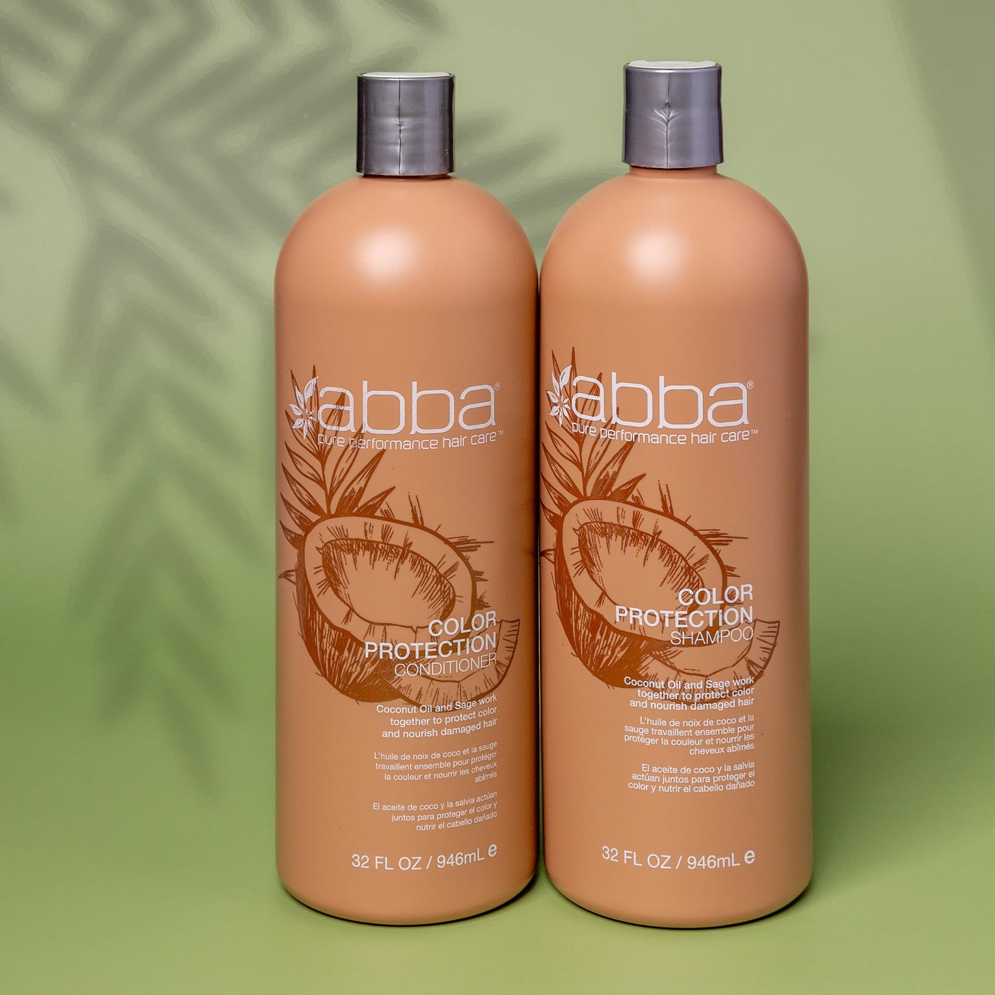 ABBA Color Protection Conditioner, Coconut Oil & Sage, 32 Fl Oz