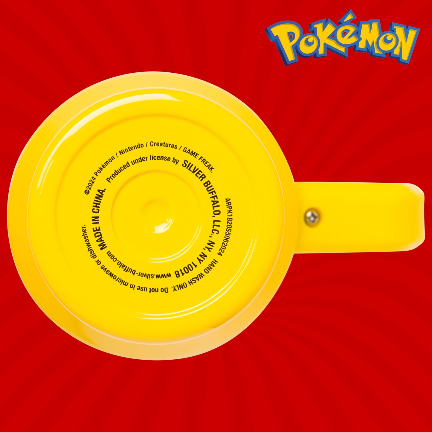 Silver Buffalo Pokémon Featuring Pikachu Lightning Double Walled Stainless Steel Tumbler with Handle, Fits in Standard Cup Holder, 40 Ounces