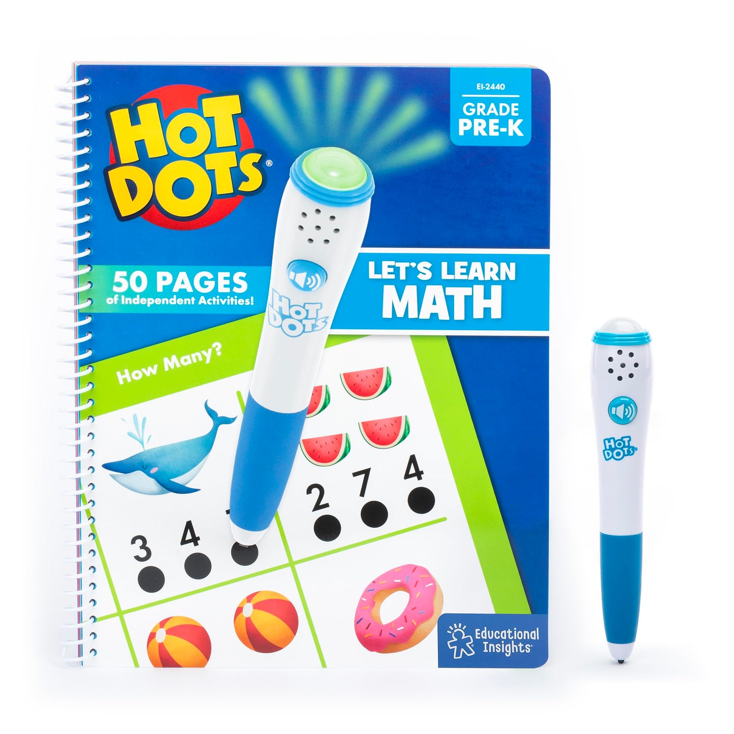 EDUCATIONAL INSIGHTS HOT DOTS LETS LEARN PRE-K MATH
