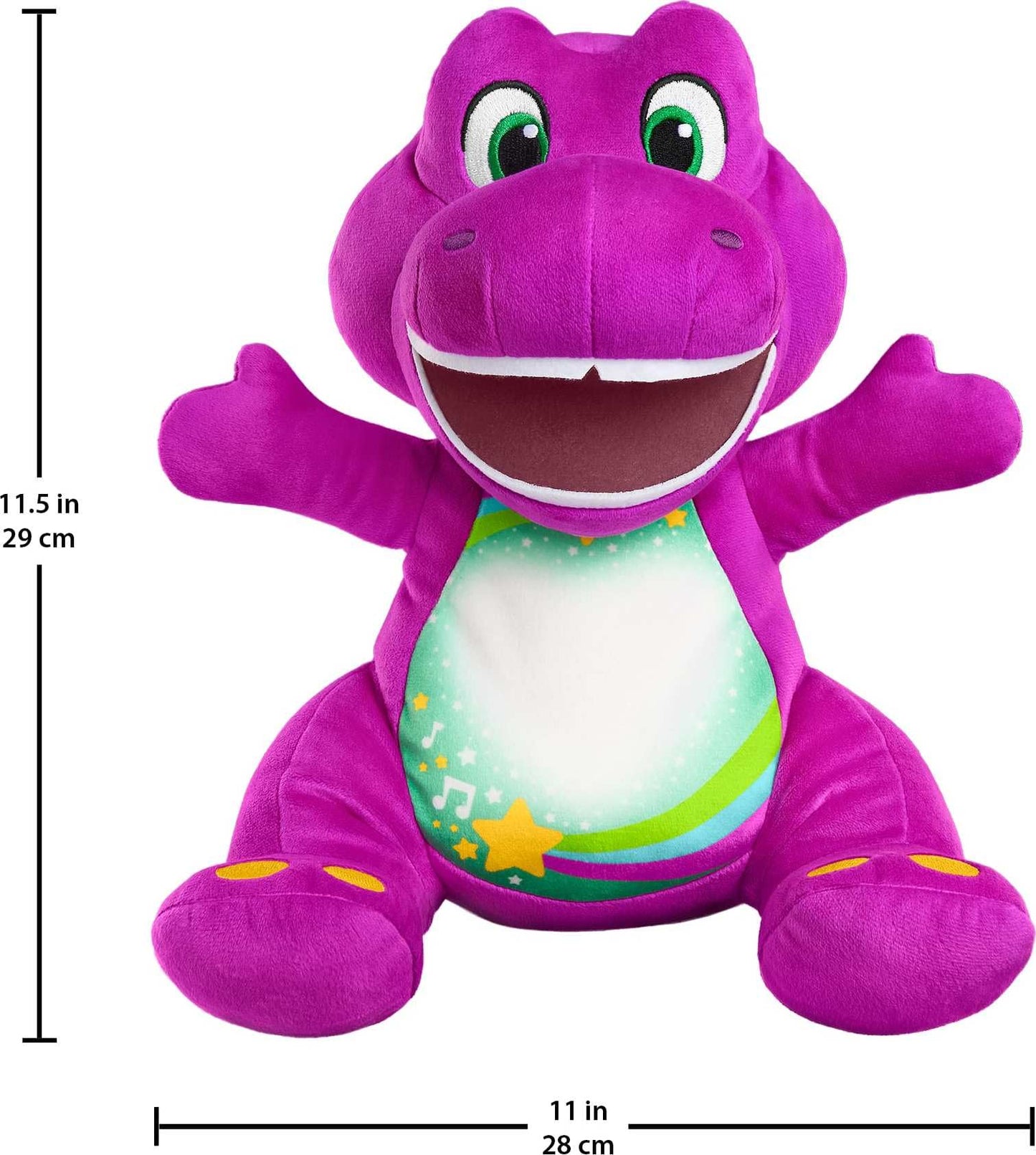 Barney World Toddler Toy Heart Glow Plush with Music & Lights for Pretend Play Preschool Kids Ages 2+ Years