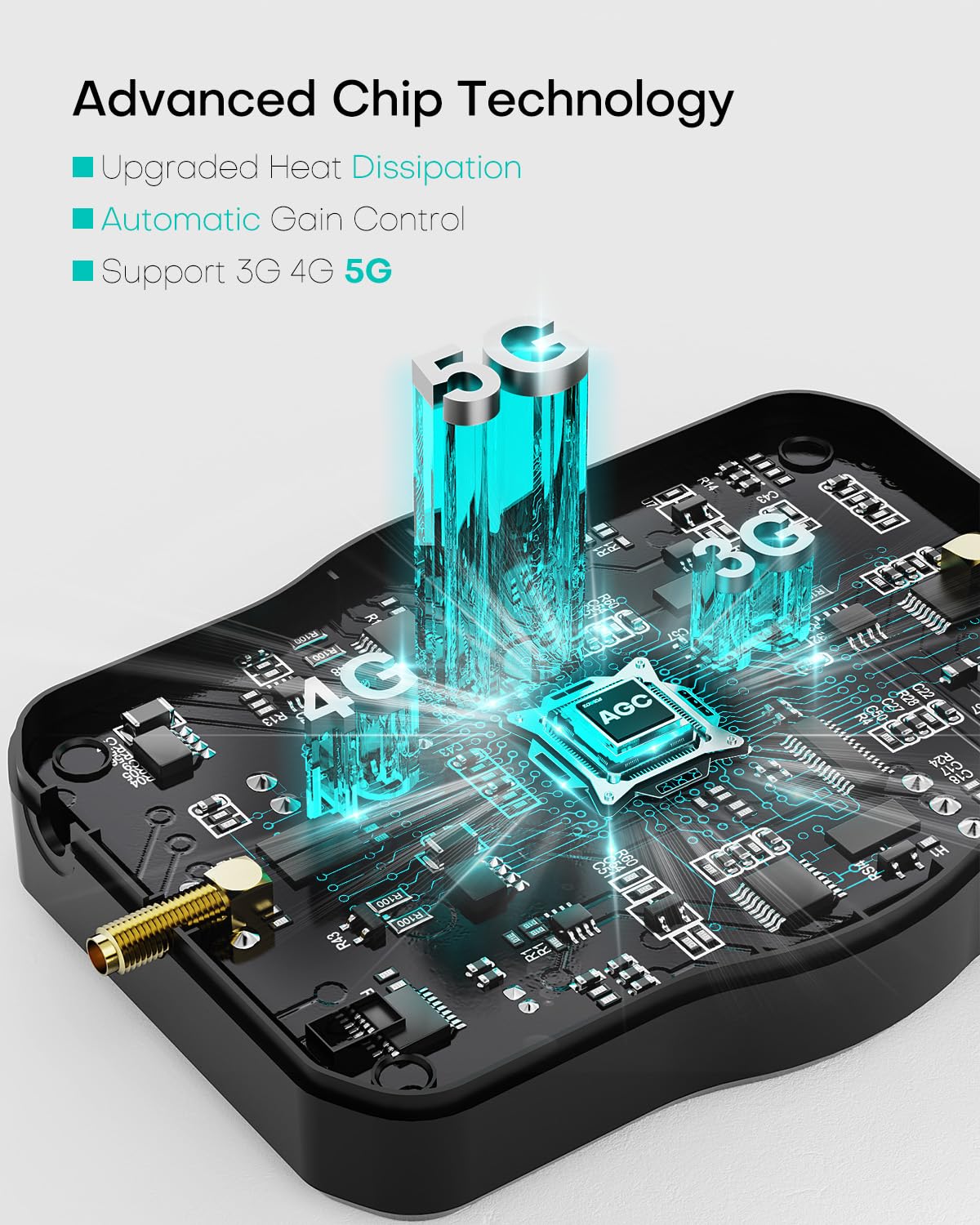 2025 Latest Cell Phone Booster for All U.S. Carriers, Boosts 5G 4G LTE 3G, Cell Phone Signal Booster for Home and Office, 72dB High Gain Antennas, Verizon, AT&T, T-Mobile, App Support FCC Approved