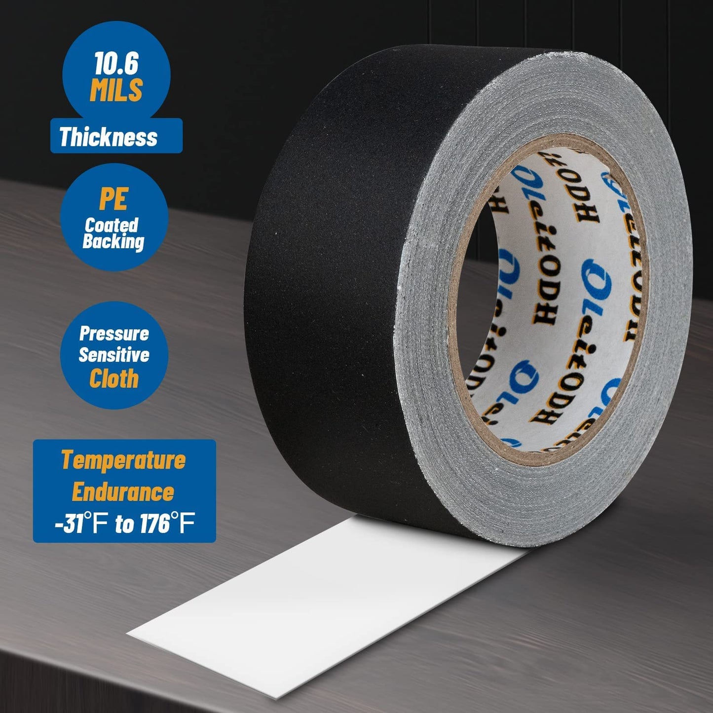 3 Inch Black Gaffers Tape -8 Roll Multi Pack Bulk -60 Yards per Roll - Easy Tear, No residue Non Reflective Gaff Tape -Waterproof Matte Cloth Gaffing Tape for Professional Photography, Filming, Stage