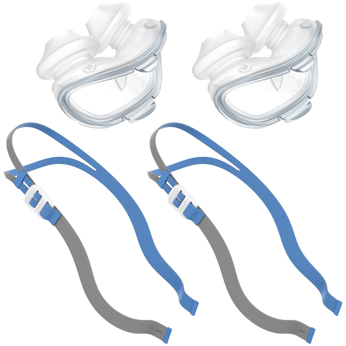 2 Pack Nasal Pillows for AirFit P10 with 2 Pcs Adjustable Straps Soft Secure Fit Lightweight Cushions Seal Comfortably CPAP Supplies Portable Spare Packs - Medium