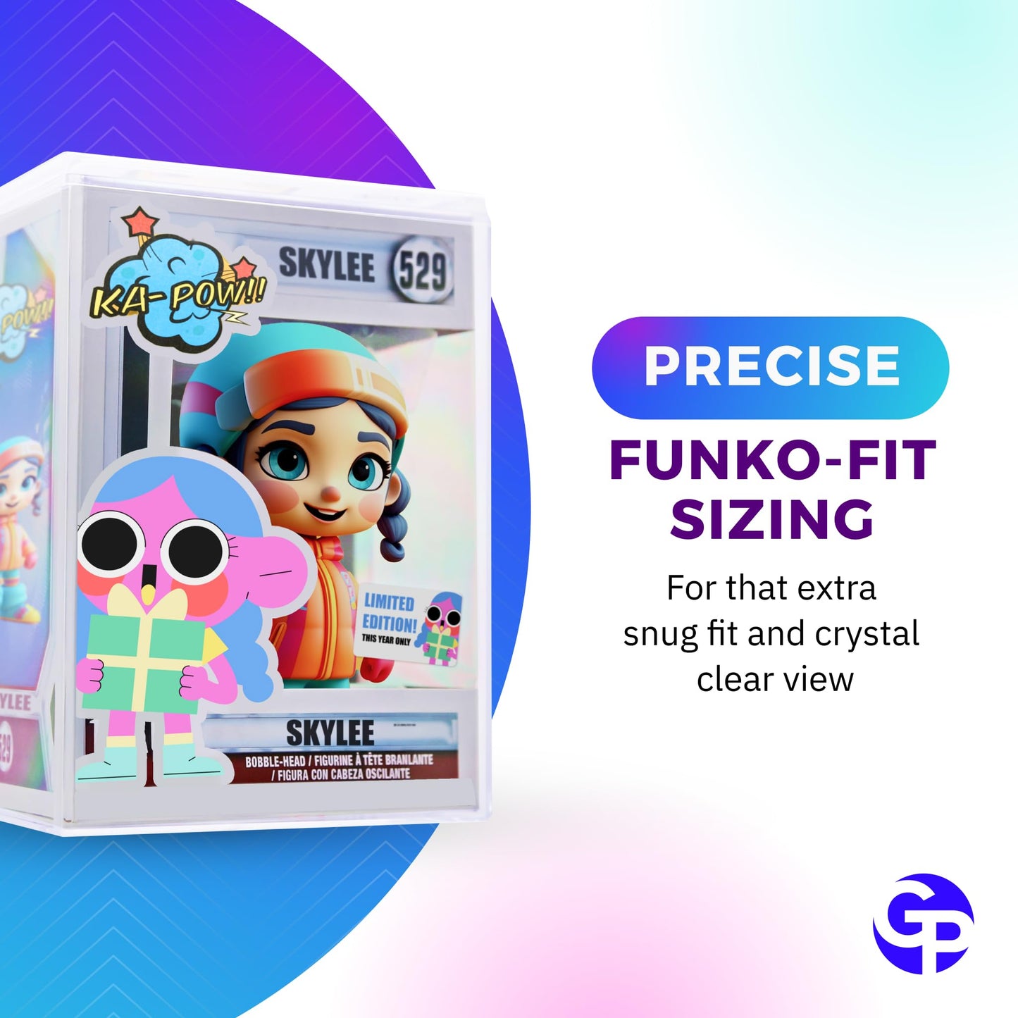 Crystal Clear Hard Plastic Funko Pop Protector Box, Stackable Display Case for Figures, Clear Gift Box for Party Favors, 8 Boxes, Made in USA by Gary Plastic Packaging
