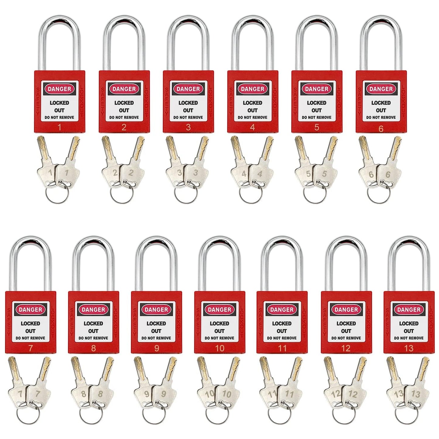 SAFBY Lockout Tagout Box Kit Portable Safety Group Padlock Box with 13 Loto Locks Lock Out Tag Out Station (1pcs Loto Box with 13 Locks)
