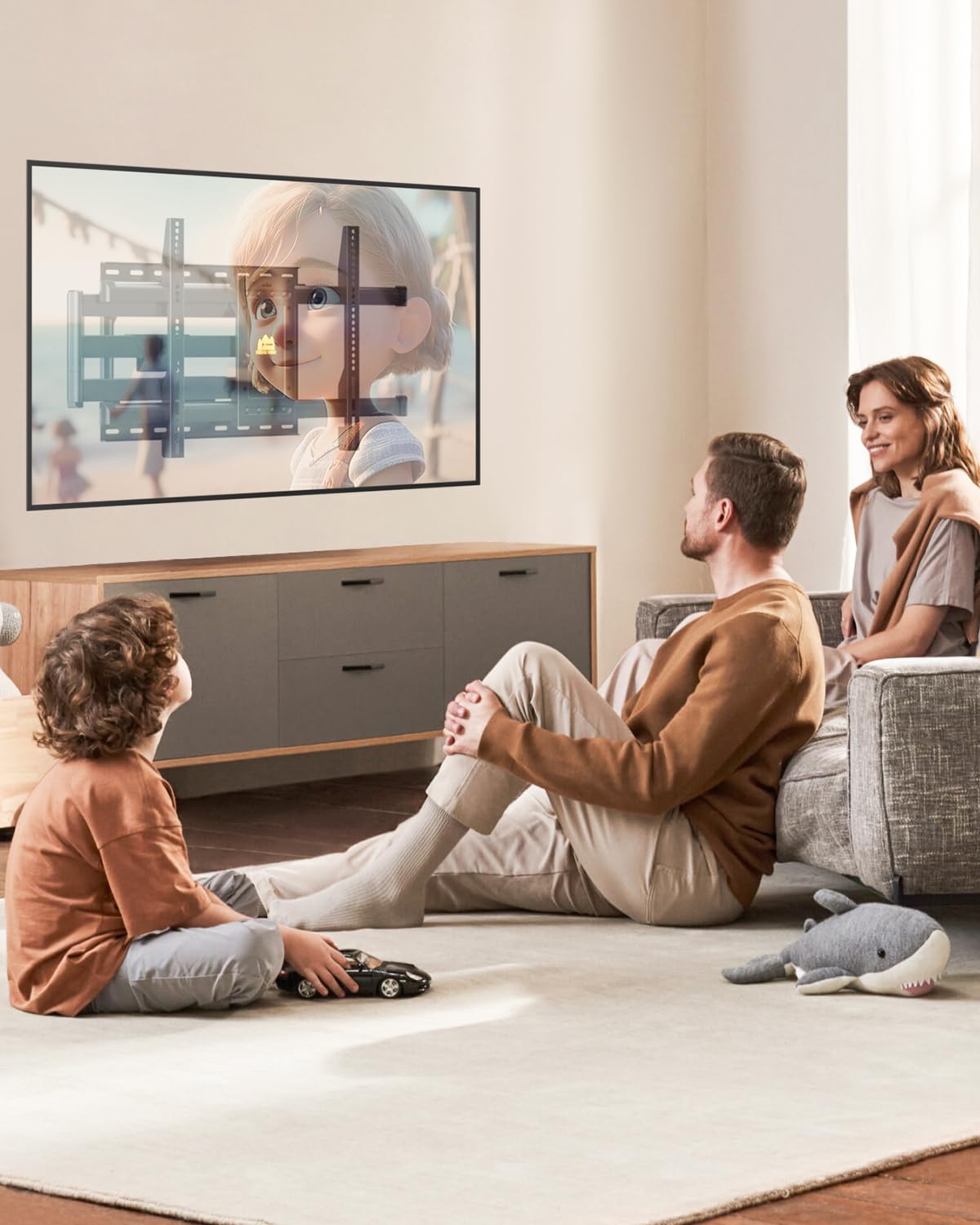 FORGING MOUNT Corner TV Mount Long Arm TVs Wall Mount for Most 37-75 Inch Flat Curved TVs, 30 Inch Long Extension TV Mount Swivel, Tilt, Full Motion Articulating Arms Max VESA 600x400mm up to 99lbs