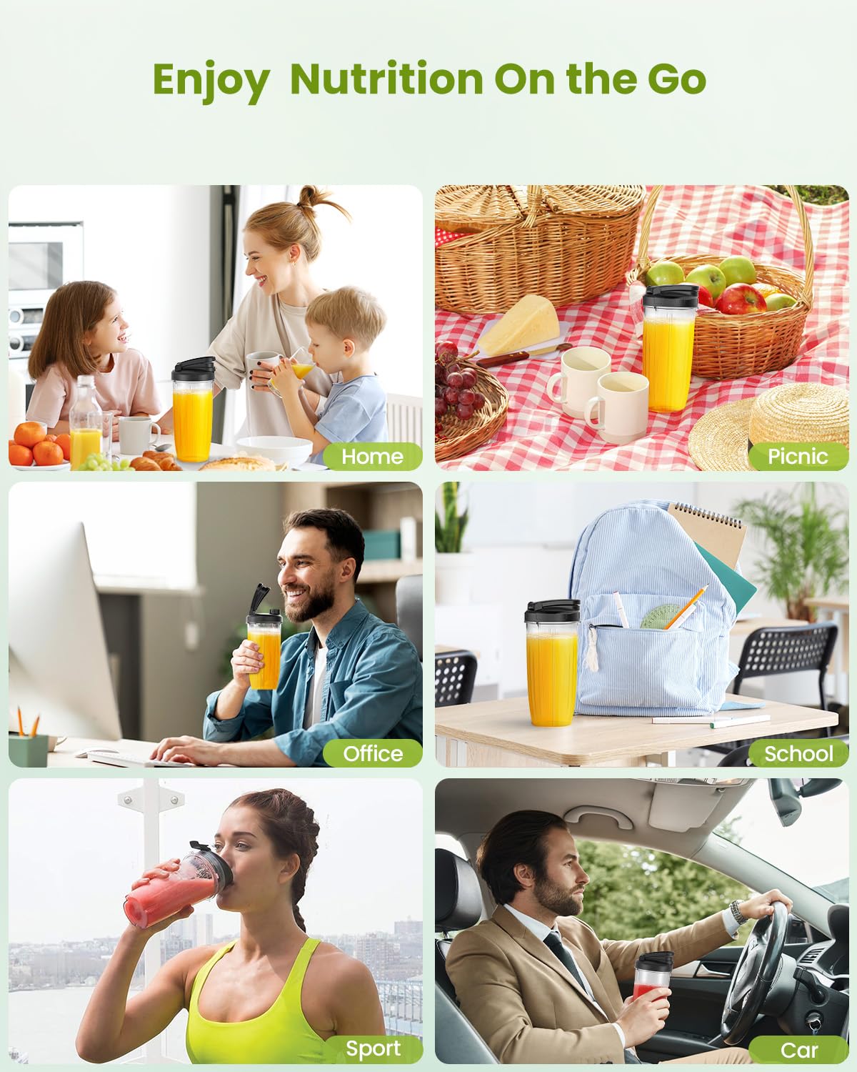 Lampick Blender for Smoothie, 900W Personal Blender for Shakes and Smoothies with 2 * 22oz BPA Free Portable Cups, Small Juicer for Protein Shake, Baby Food, Frozen Drink