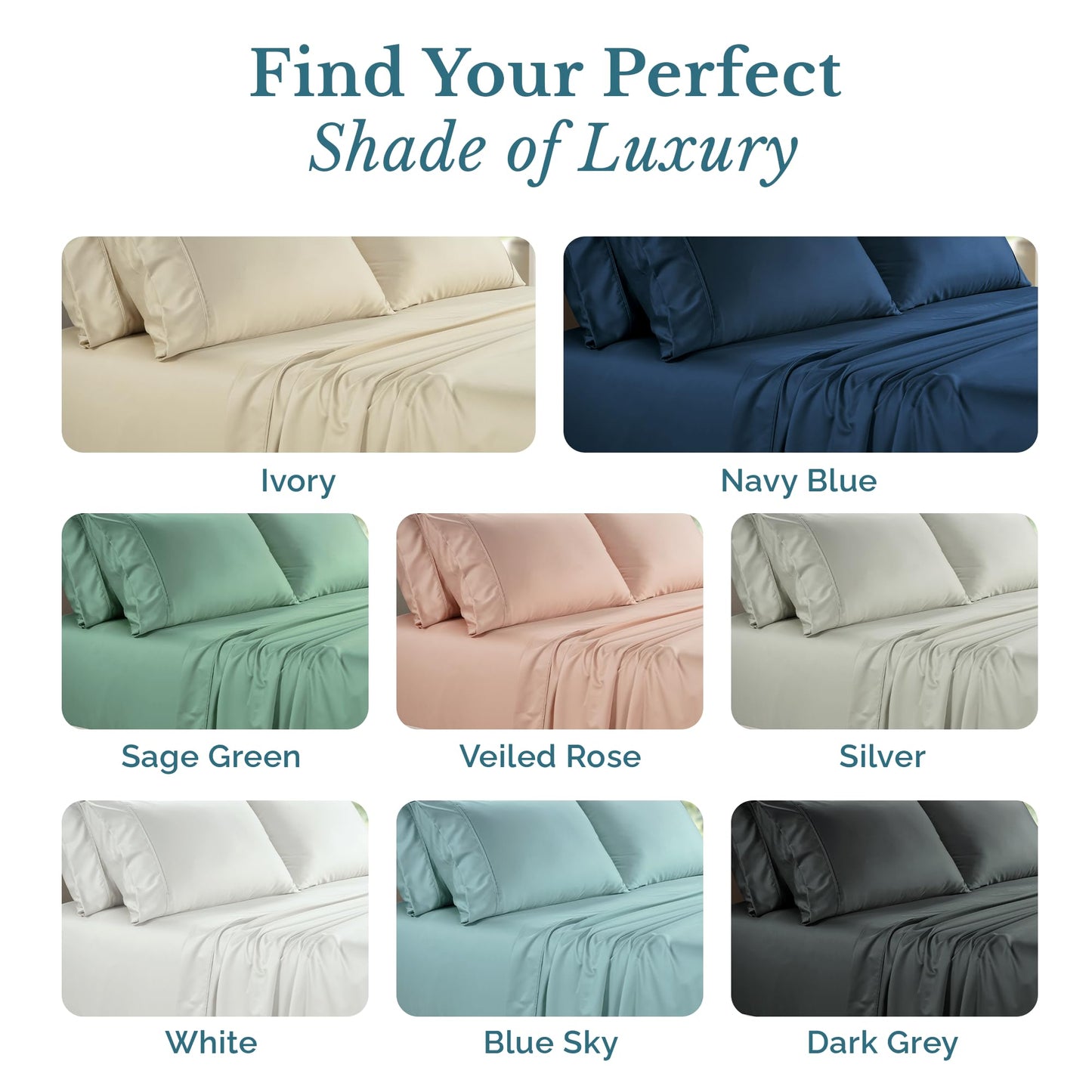 Casa Platino Queen Sheet Set, 6 Piece 100% Cotton Bed Sheet Set with 500 Thread Count Buttery Soft Sateen Finish, Long-Lasting and Lightweight, 15 Inch Deep Pocket Queen Sheets – Pure White
