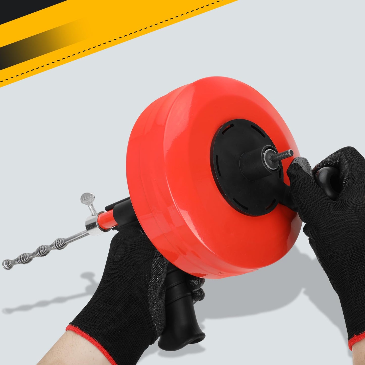 50 Ft Drain Auger,Use Manually or Drill Powered 50 Foot Drain Snake,Heavy Duty Flexible Plumbing Snake,With Gloves and Storage Bag,for Kitchen Sink, Shower Drain