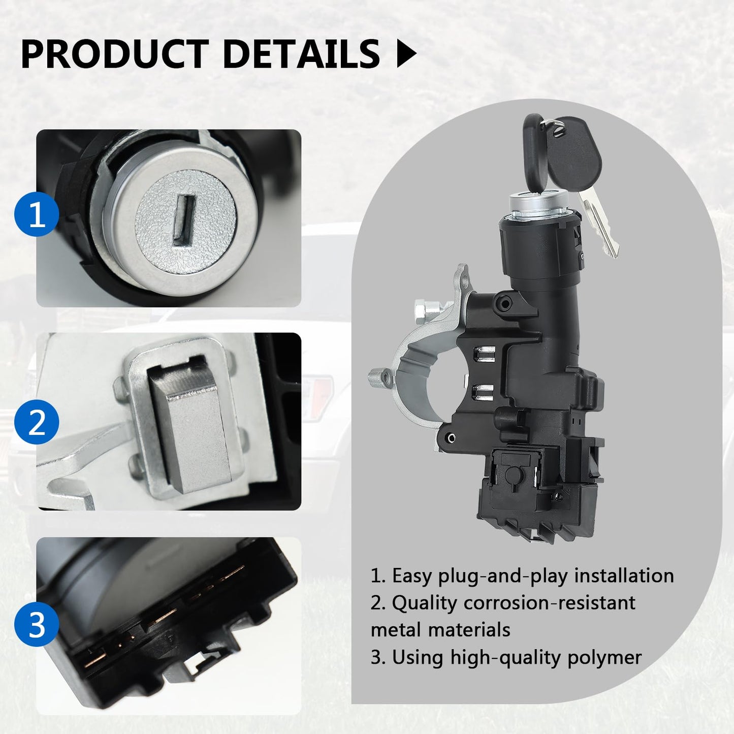 989-019 Compatible with 2008-2012 Ford Escape,2009-2011 Ford Focus,2008-2011 Mazda Tribute,2008-2010 Mercury Mariner Ignition Switch Lock Cylinder Assembly/2 Chip Keys with Shear Bolt 9L8Z-3511-A