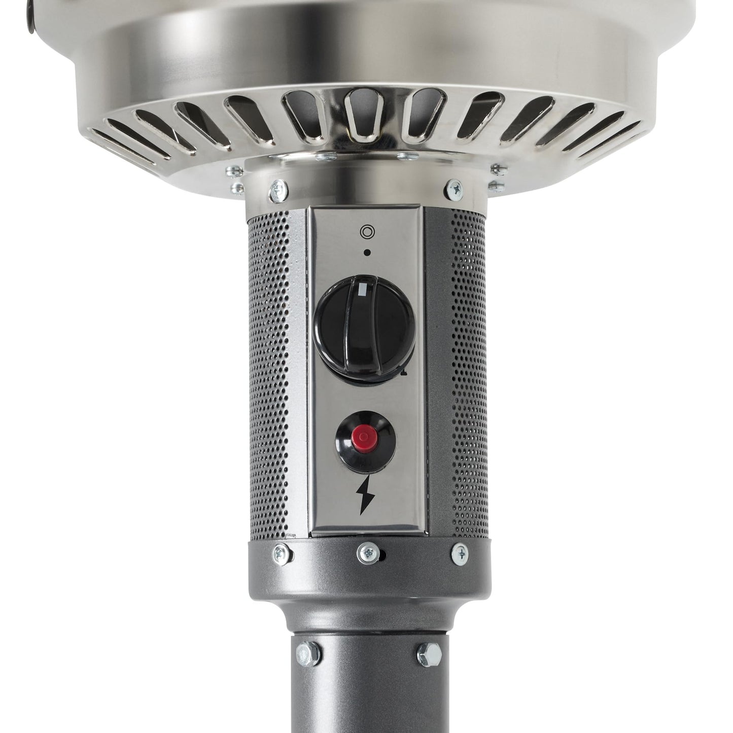 Amazon Basics 46,000 BTU Outdoor Propane Patio Heater with Wheels, Commercial & Residential, Slate Gray, with Water Tank, 32.1 x 32.1 x 91.3 inches (LxWxH)
