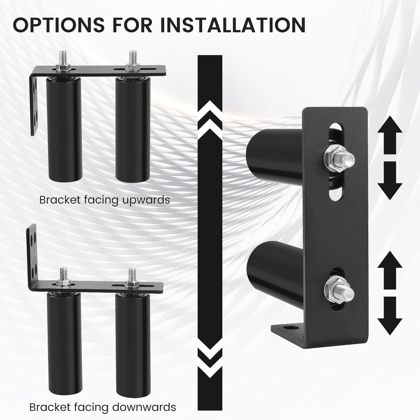 6"Gate Roller Guide,Sliding Gate Hardware with L-Sliding Gate Brackets,Sliding Gate Kit,Universal Adjustable Heavy Duty Sliding Gate Rollers,Rolling Gate Hardware Kit (2Pack)