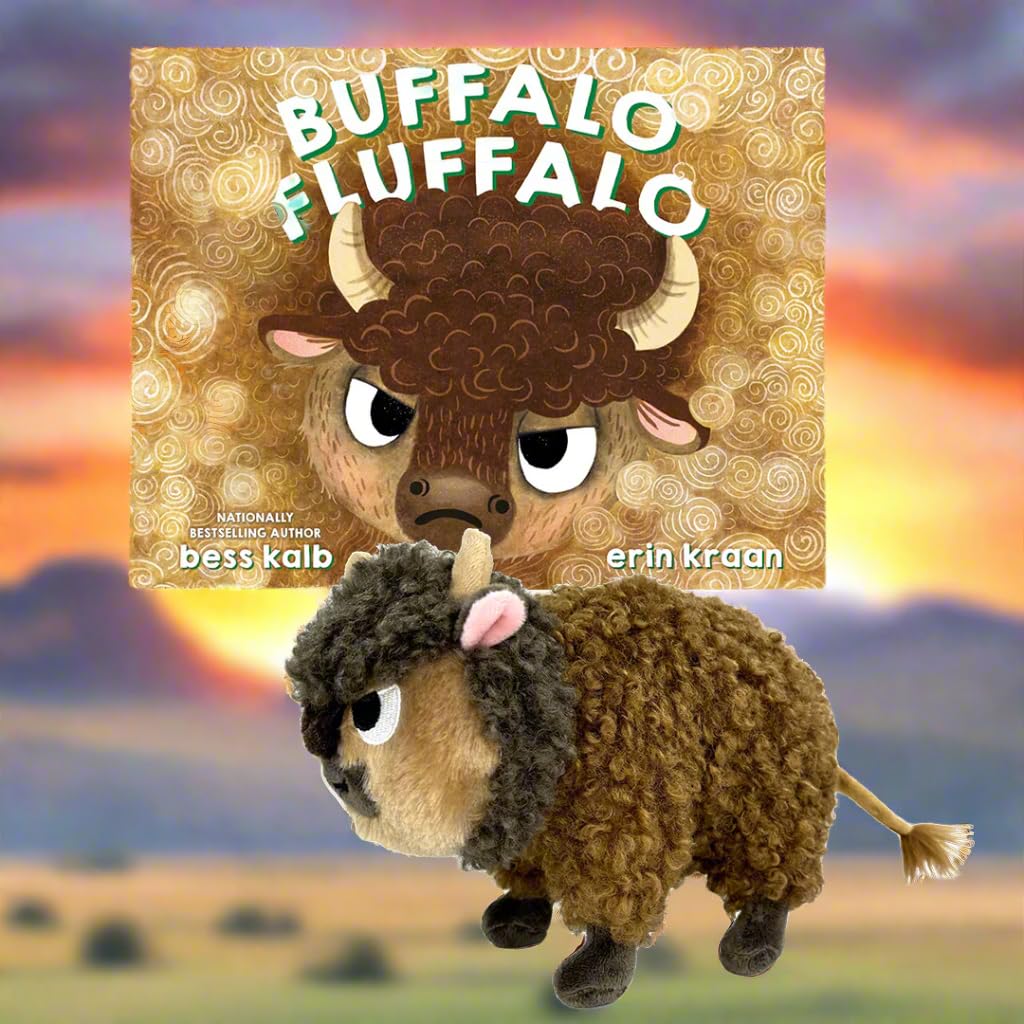MerryMakers Buffalo Fluffalo Plush, 9-Inch, Based on The Books by Bess Kalb