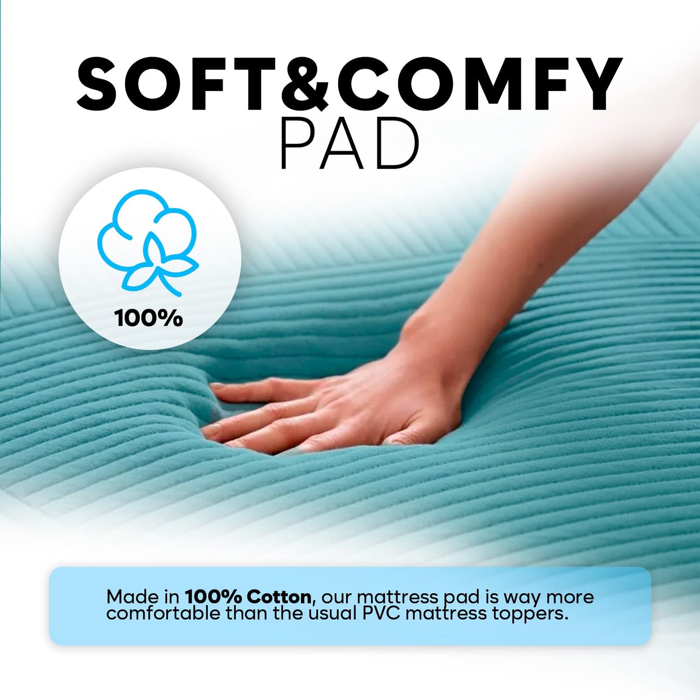 Adamson B10 Aqua Bed Cooling System - Twin 75” L x 39” W - New - 100% Cotton Mattress Cooling Bed Pad for Night Sweats - Water Bed Cooler Ideal for Hot Sleepers - 5-Year Assurance