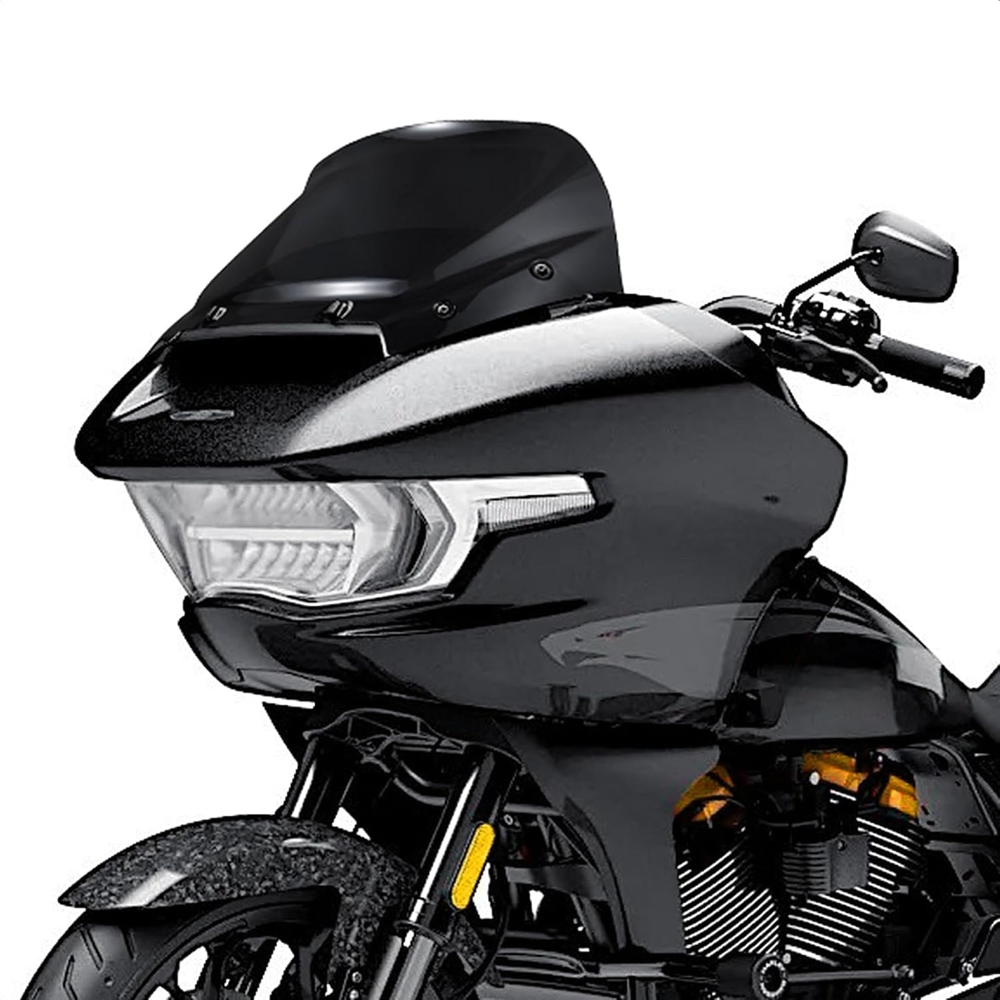WYNMOTO Black 10" Windshield Windscreen Wind Splitter Fit for Harley Road Glide CVO 2024, Dark Tinted Wind Shield Windscreen Air Deflector for Harley Davidson Road Glide CVO FLTRXSE 2023-2024