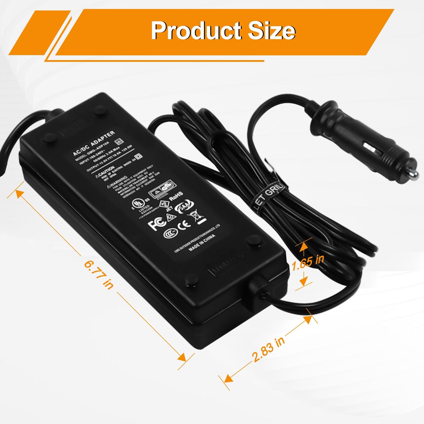12V Power Supply Converter Adapter Plug for GMG Green Mountain Grill Jim Bowie, Daniel Boone, Davy Crockett Prime/Prime Plus Grill, P-1001 P-1266 Power Cord Replacement Part for Ledge Peak Trek