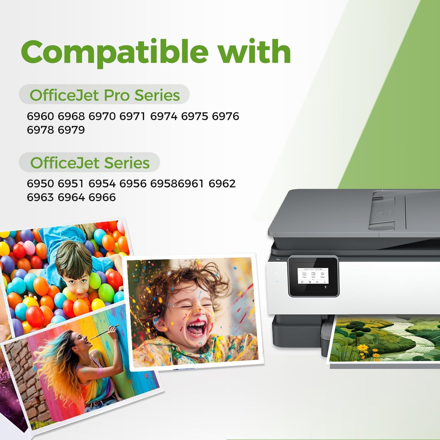 902XL Black Color Combo Pack Ink Cartridges for HP Printer 6978 6968 Compatible for HP 902 HP902 XL HP902XL to OfficeJet 6958 6970 6960 6975 6962 6950 6954 6951 6956 6961 6963 6964 Cyan Magenta Yellow