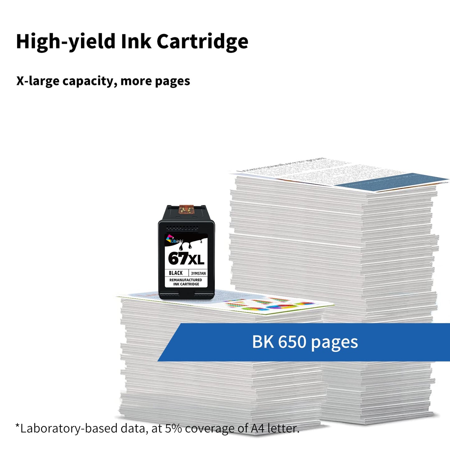 67XL Black Ink Cartridge Replacement for HP 67 Black Ink Cartridge HP67 XL HP67XL for 2700 2700e 2752 2752e 2742e 2755e 4100 4100e 4152e 4155e 6000 6055e 6400 6458 6458e 6455e Printer(2 Pack)