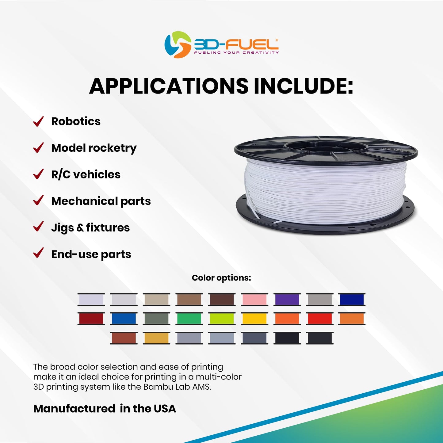3D-Fuel Tough Pro PCTG Filament for 3D Printing, Better Than PETG Filament, Made in The USA, 3D Printer Filament, Dimensional Accuracy +/- 0.02 mm, 1.75mm, 1 kg Spool, Midnight Black
