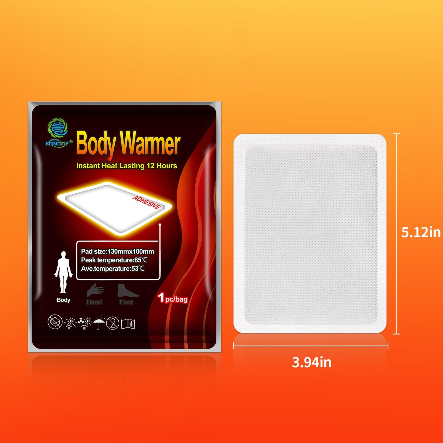 KONGDY 40 Pack Heat Therapy Patches, Adhesive Heat Patches for Neck, Knee, and Upper or Lower Back Heat Wraps Portable Air Activated Patch