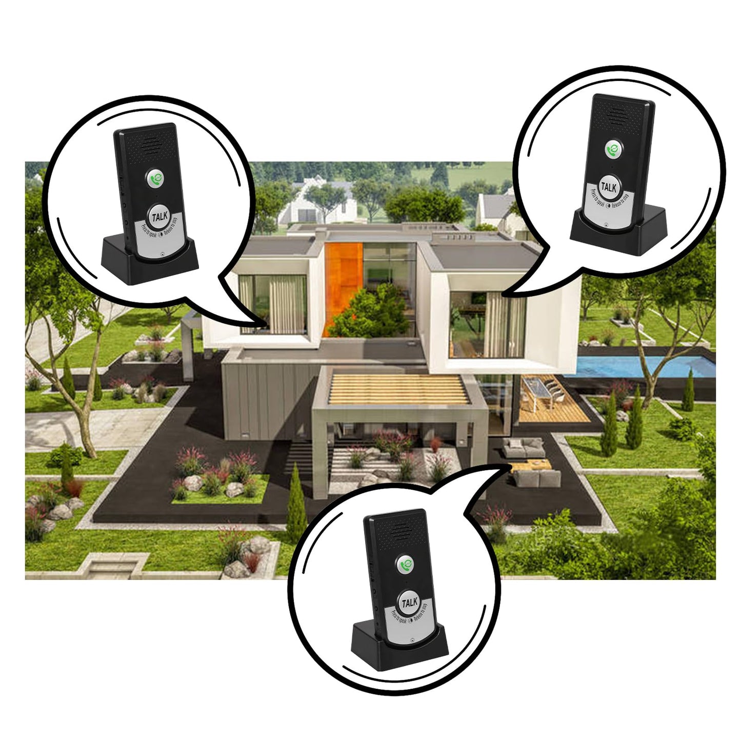 2 Way Wireless Intercom for Home Hospital Hotel,1000m Range Indoor Intercoms Wireless