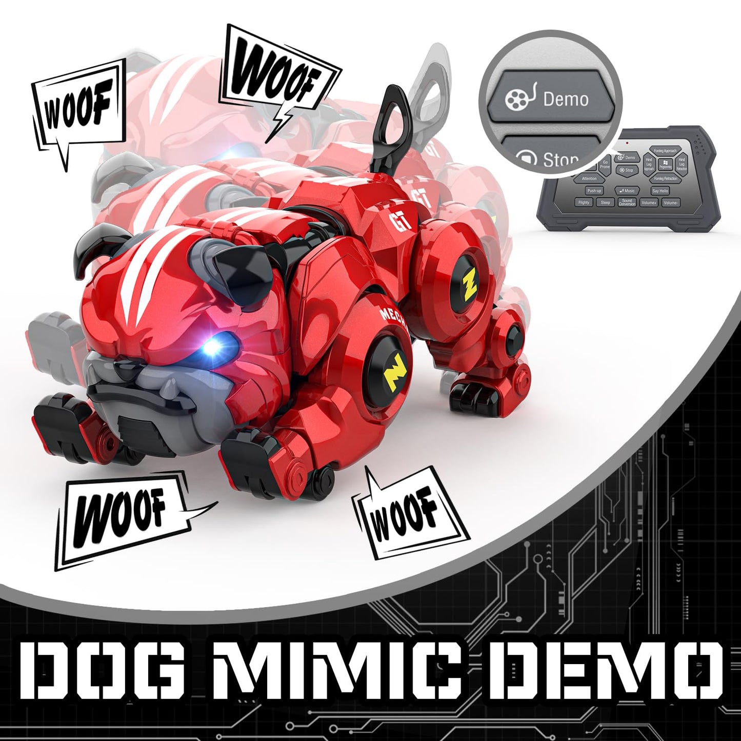 Lterfear Robot Dog for Kids, Remote Control Robot Rechargeable Programing Stunt Robo Dog with Sing, Dance, Touch Function, Robotic Dog Toy for Boys Ages 5 6 7 8 9 10+ Birthday Gifts, Red