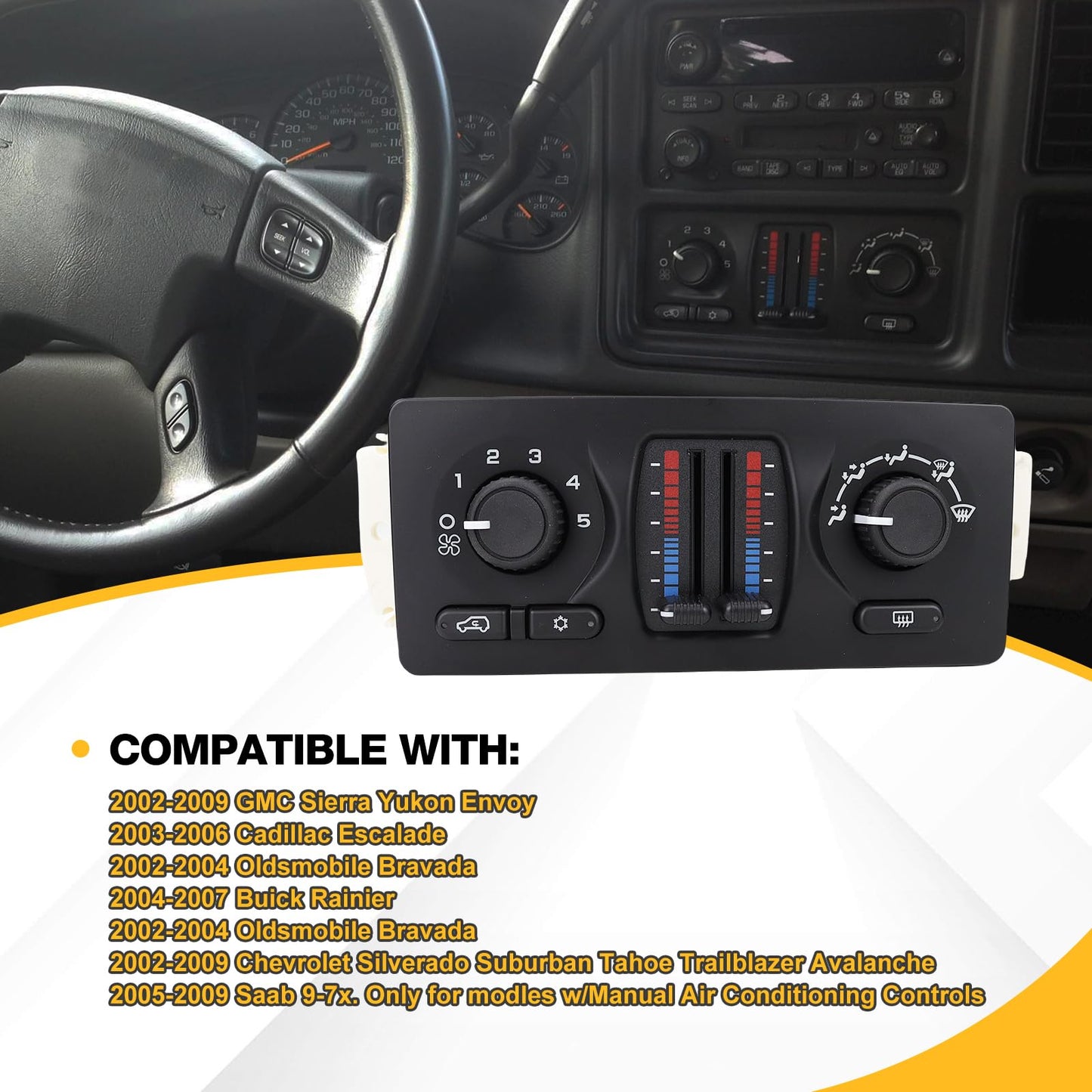 AIWGIW 599-210 Climate Control Module Compatible with 2006 Yukon XL 1500, Silverado 1500 2500 3500, 2006 Escalade, 2004-2005 Sierra 1500