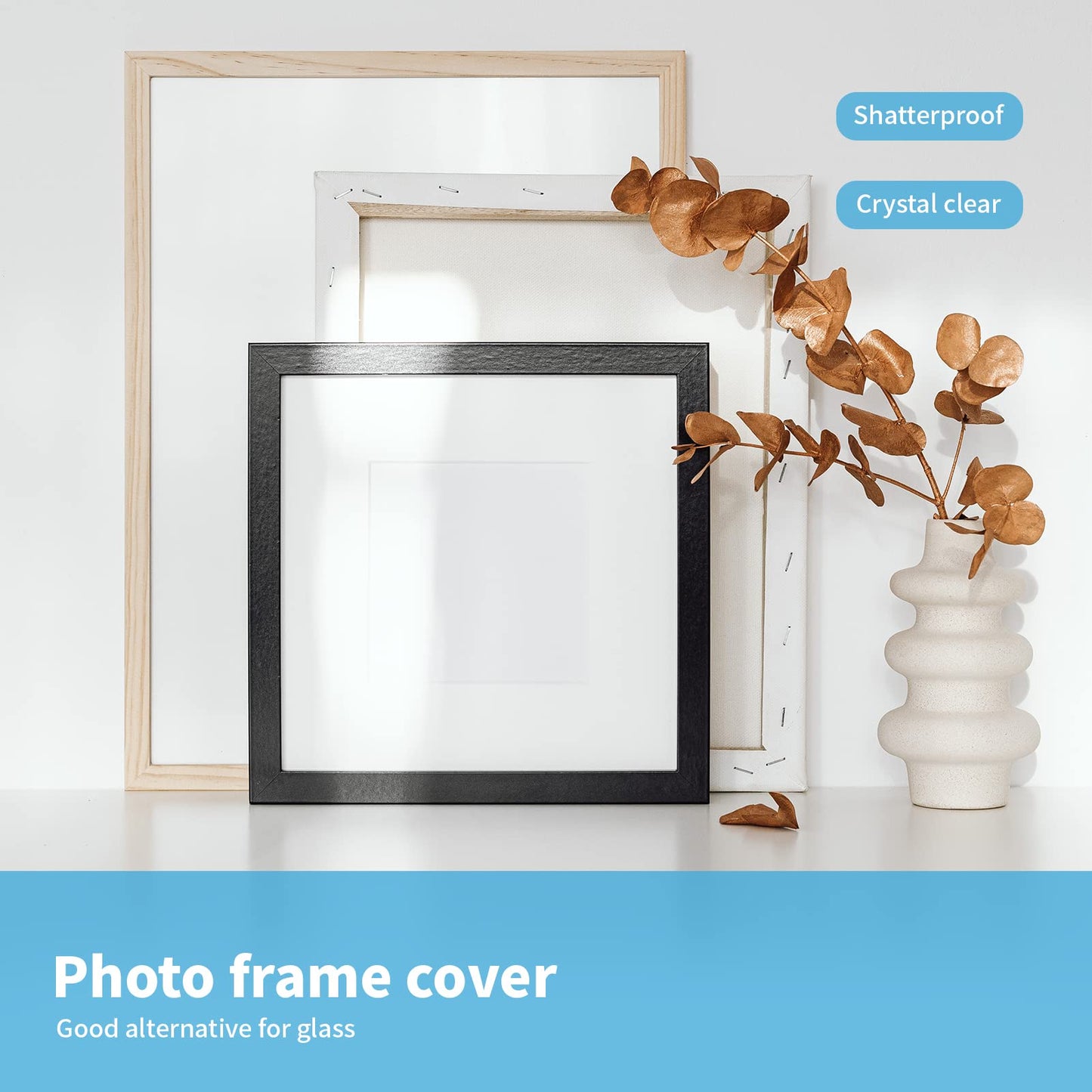 Art3d 10-Pack of 16Γ20" PET/Plexiglass Sheets, Transparent Clear Flexible Plastic Sheet Panels for Craft, Picture Frames, Sign Blank, DIY Display Project