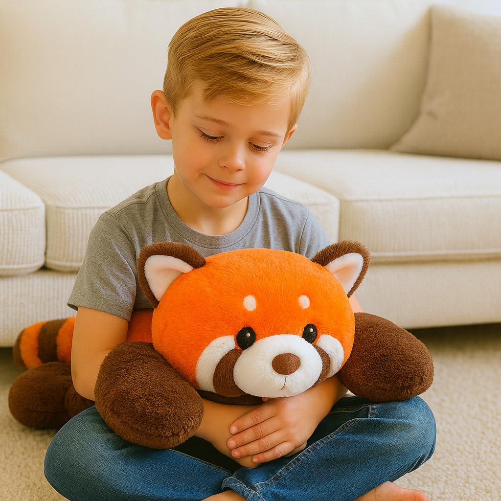 Mushymallow Weighted Red Panda Stuffed Animal Soft Weighted Plushes Cute Red Panda Plush Toy Birthday for Boys Girls Kids Adults