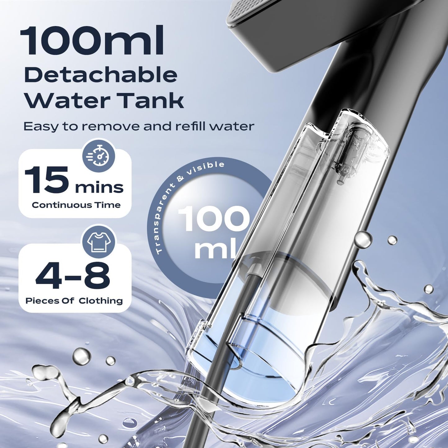 REXYHOME Travel Steamer for Clothes: 1000W Powerful Clothes Steamer & Iron 2 In 1, Fast Heat Up with 4 Modes, Portable Handheld Garment Steamer, Quick Wrinkle Removal for Home & Travel, 110-120V