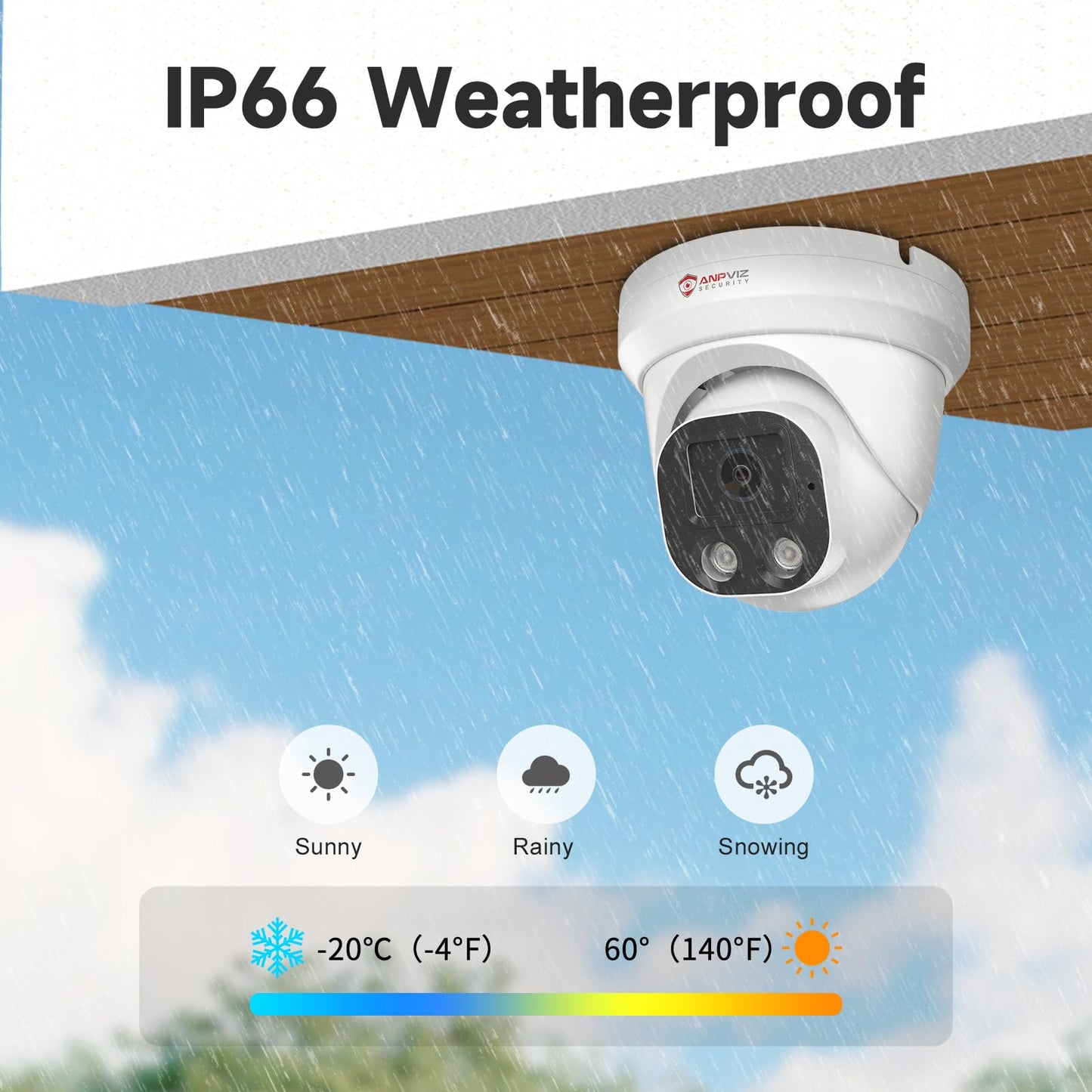 Anpviz 4MP PoE IP Camera, Turret Security IP Camera Outdoor Indoor, AI Human Motion Detection, Smart Dual Light Color Night Vision, Built-in Mic, 2.8mm Lens, IP66 Waterproof, NDAA Complaint (U Series)