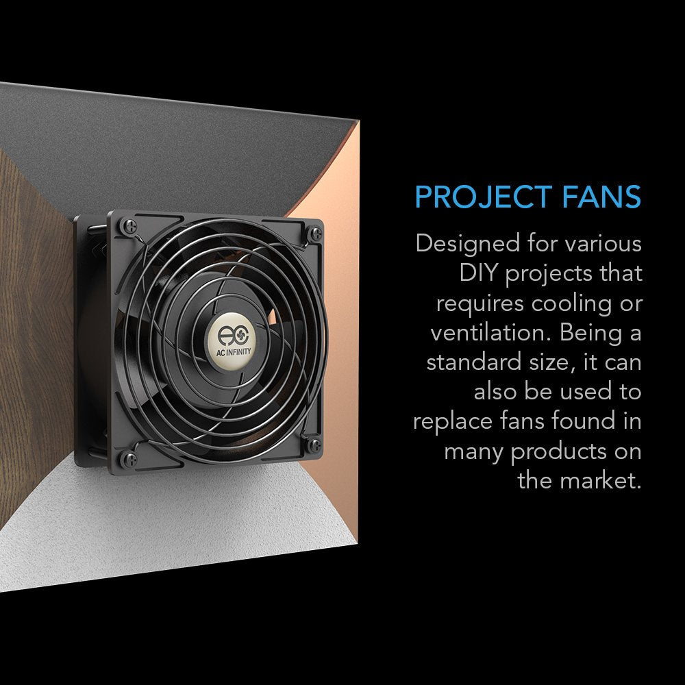 AC Infinity AXIAL 2589, Muffin Fan 10", 120V AC Ø254mm x 89mm High Speed, for DIY Cooling Ventilation Exhaust Projects