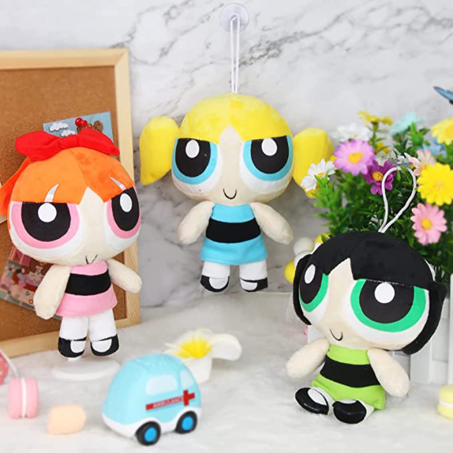 MJJAOQYF 3Pcs 22cm/8inch Movie Cartoon Police Girl Plush Stuffed Doll Anime Figure Toys Xmas Kids Birthday Gifts