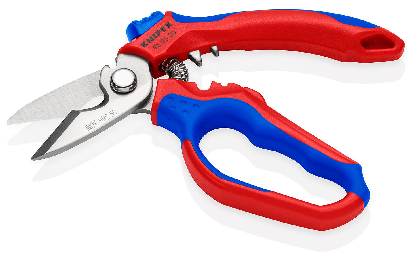 KNIPEX Tools Stainless steel 95 05 20 US Angled Electricians' Shears, 6-1/4", Red/Blue