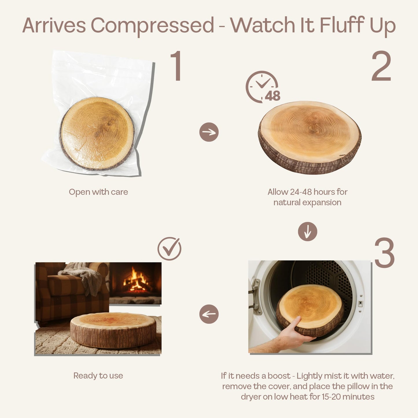 Pretend Campfire Set for Kids with S'Mores Kit & Wood Log Pillow. Soft, Safe & Durable Toy Campfire for Pretend Play & Sensory Play. Plush Felt Kids Campfire Playset for Age 3+