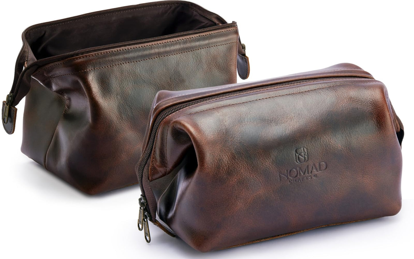 Premium Leather Travel Toiletry Bag for Men and Women, King-Size Dopp Kit with Waterproof Lining, Mens Toiletry Travel Bag, Mens Toiletry Bag, Mens Travel Bag Toiletry Kit, Leather Toiletry Bag Men