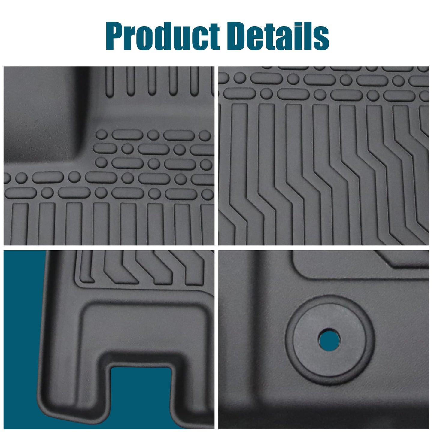 All-Weather TPE Rubber Floor Mats Compatible with 2013 2014 2015 2016 2017 2018 Lexus ES350, Custom Fit Full Car Carpet Liners Set (Black)