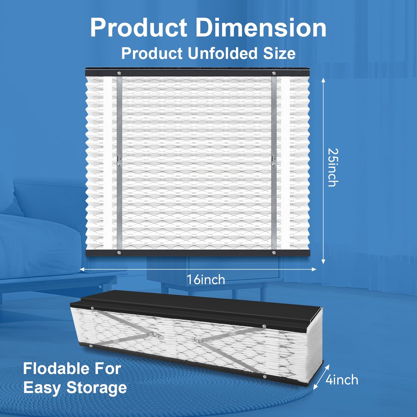 2-Pack 413 Replacement Filter Compatible with AprilAire Whole House Air Purifiers, Models 1410, 1610, 2410, 2416, 3410, 4400, MERV 13 Air Purifiers, Size:16x25x4