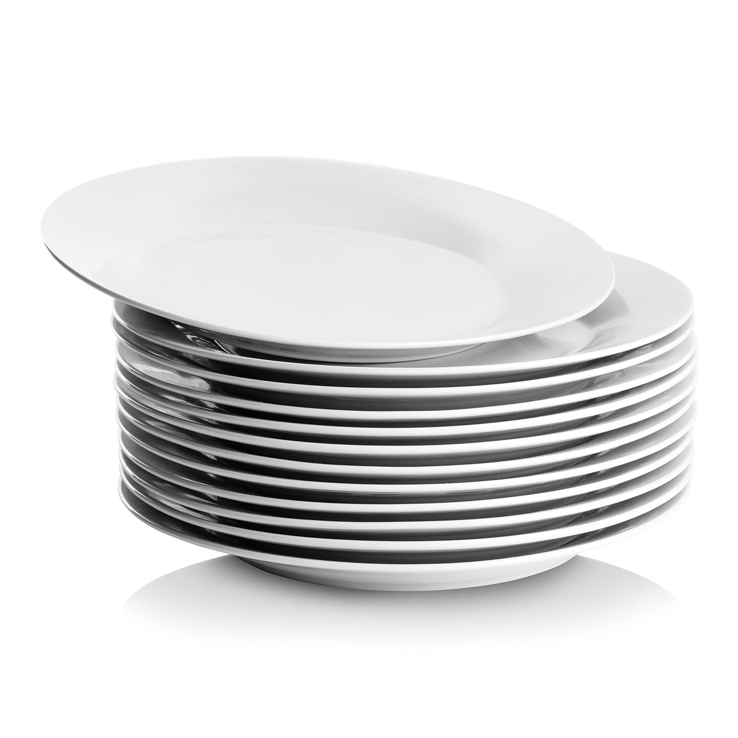 10 Strawberry Street 10.5" Catering Round Dinner Plate, Set of 12 , White