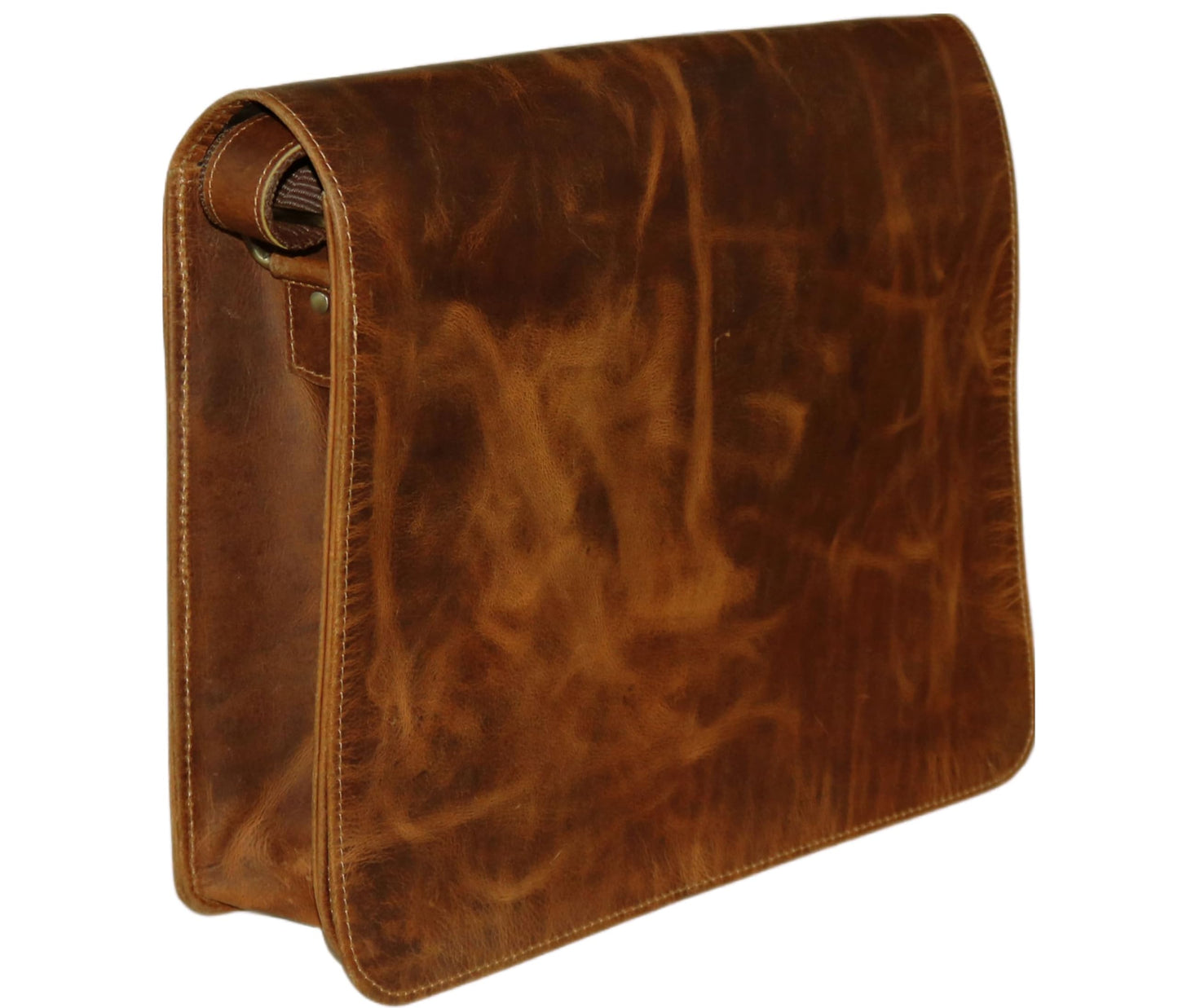 13" leather messenger bag laptop case office briefcase gift for men computer distressed shoulder bag