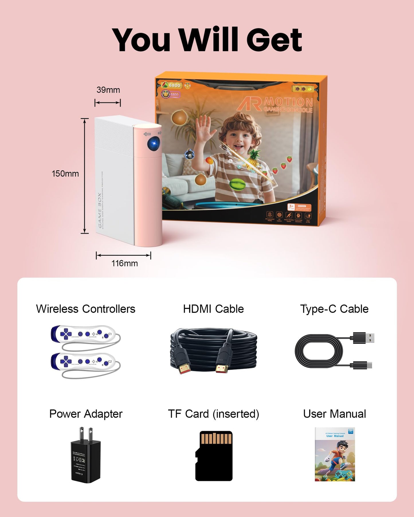 AR Motion Game Console: Indoor Entertainment System for Kids & Families - Great for Gaming Nights Parties and Playdates Birthday Gifts
