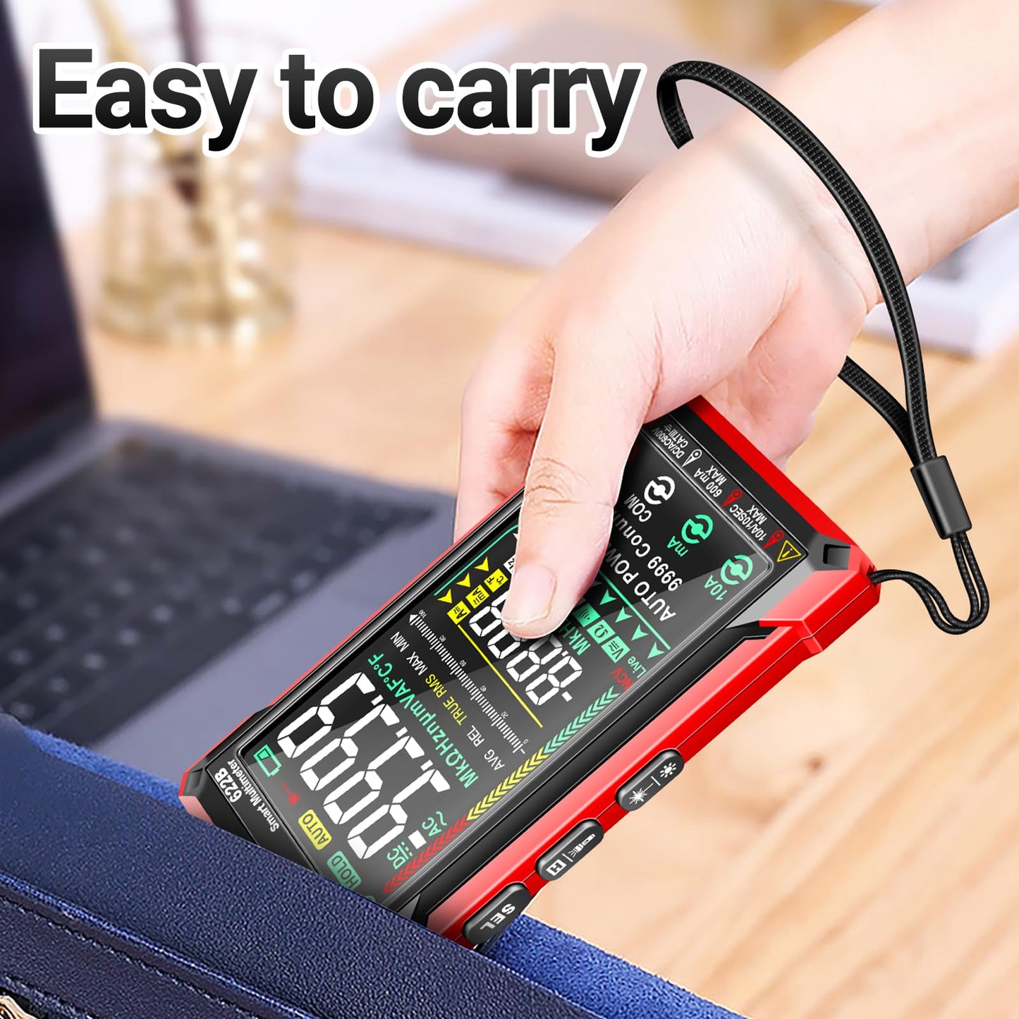 ANENG Digital Multimeter Tester TRMS 9999Counts Smart Auto-Ranging Anti-Burning Ohm Amp Voltmeter with NCV,DC/AC Current,Voltage,Resistance Diodes,Continuity,Capacitance,Temperature