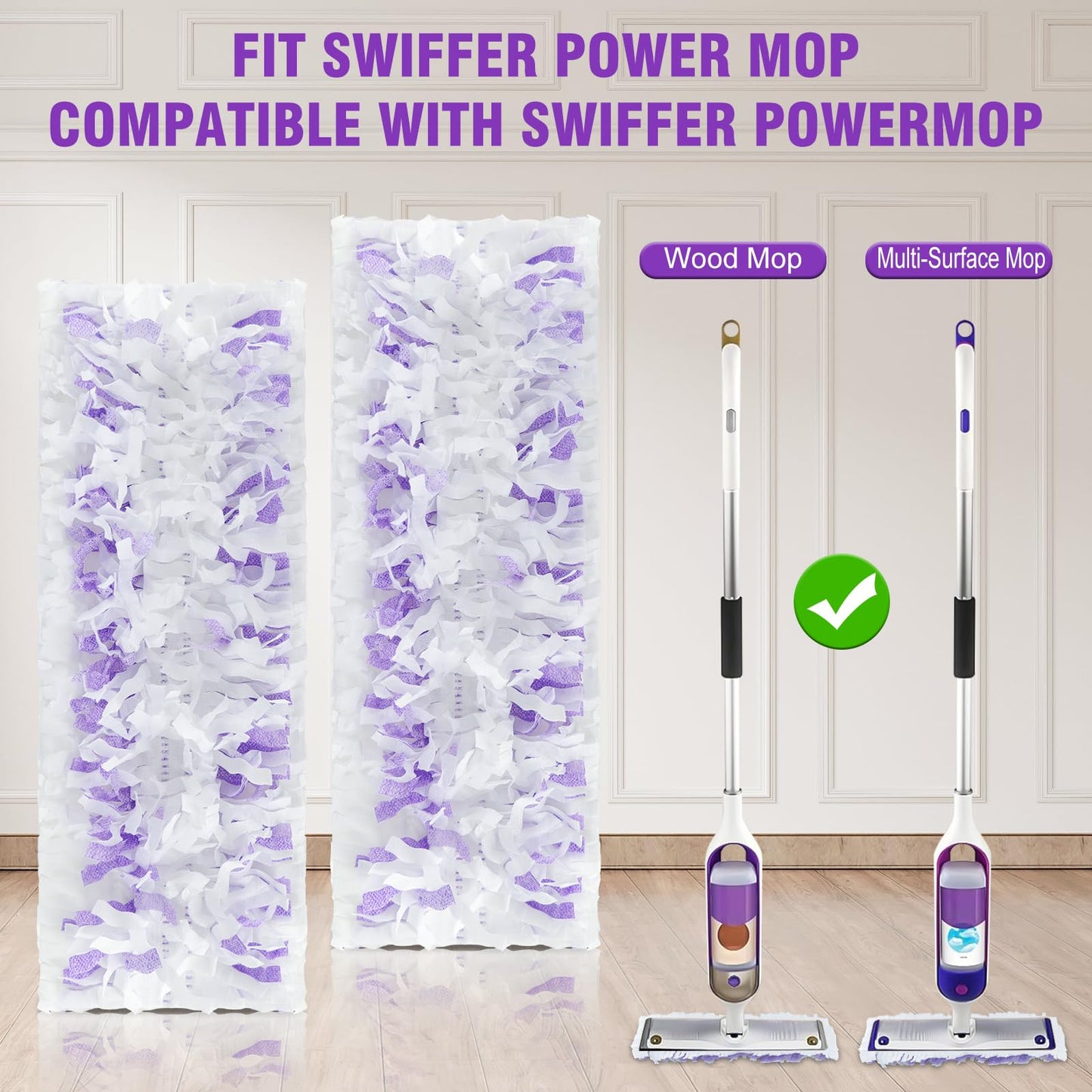 60 Pack Power Mop Refill Pads for Swiffer Power Mop, Disposable Swifter Wet Pad Refills for Swiffer, Replacement Spray Wet Pads Refills for Multi-Surface&Wood Floor Cleaning