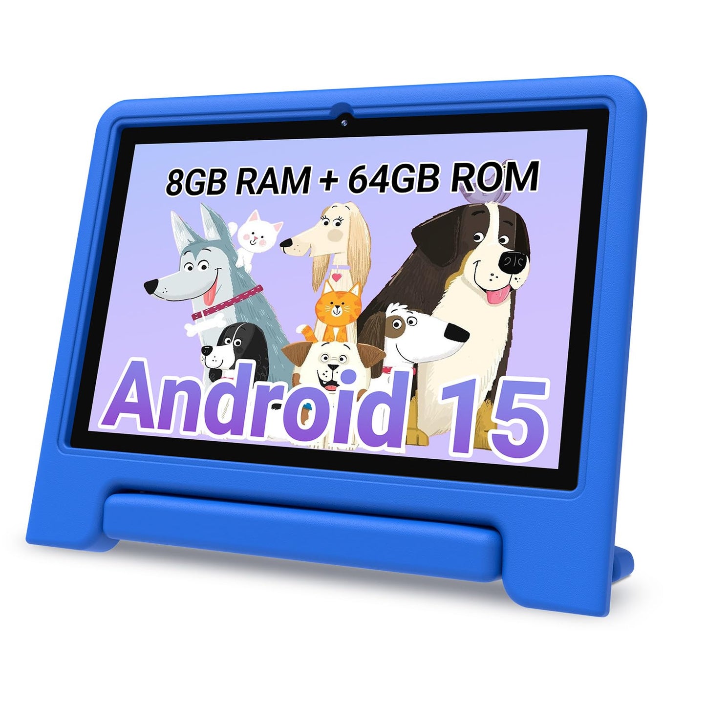 2025 Kids Tablet, 10.1 Inch Android 15 Tablet for Kids, 8+64GB Storage (1TB Expand), Octa-Core, WiFi 6, Pre-Installed Educational Apps, Parental Control, with EVA Protective Case, Eye Protection Mode