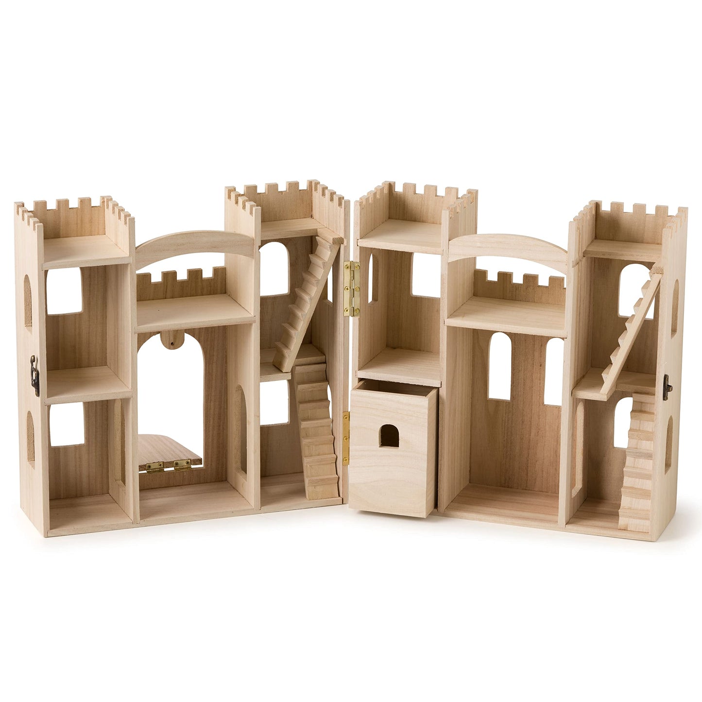 12.5" Wood Castle Dollhouse by Make Market - Unfinished Dollhouse for Kids, Bedroom, Playroom, Art & Crafts - 1 Pack