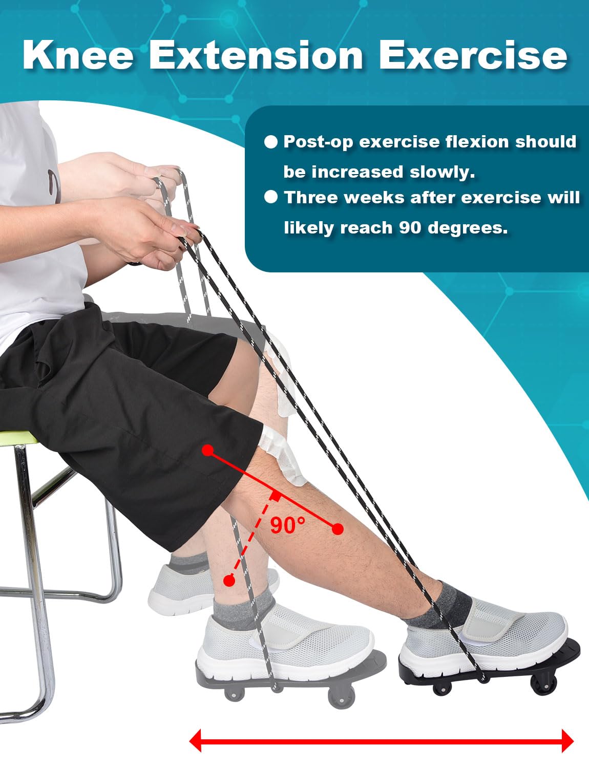 Lamborsafe Knee Glide for Knee Replacement Recovery Aids Kit Knee Therapy Exercise Strengthening Equipment for ACL PCL MCL Knee Surgery Before and After
